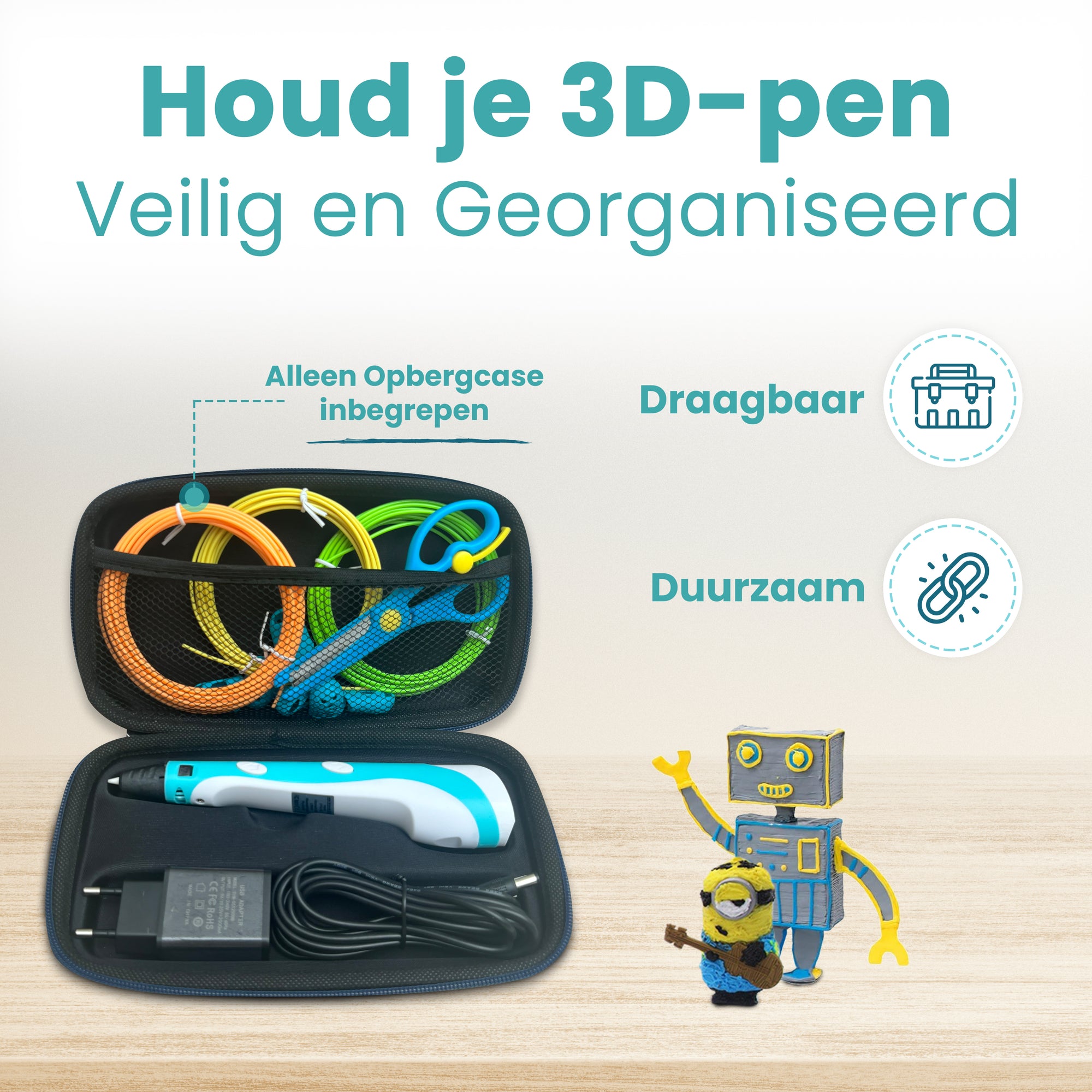 3D Pen Opbergkoffer - Zwart